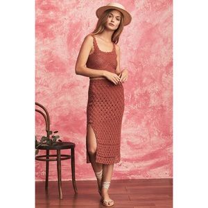 TULAROSA Crocheted Knit Hugging Silhouette Skirt